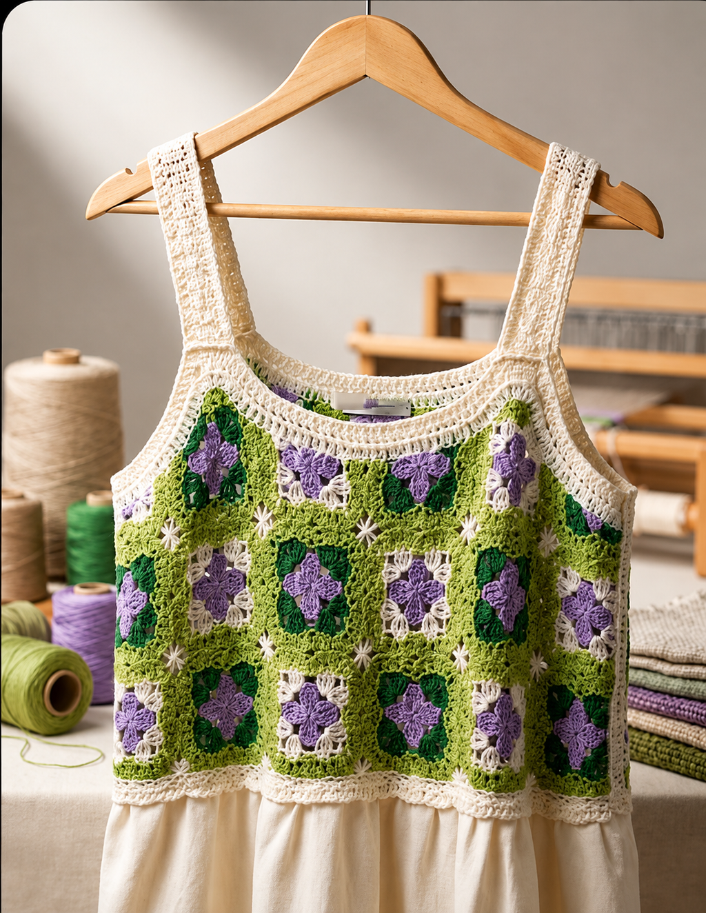 Green Crochet Dress
