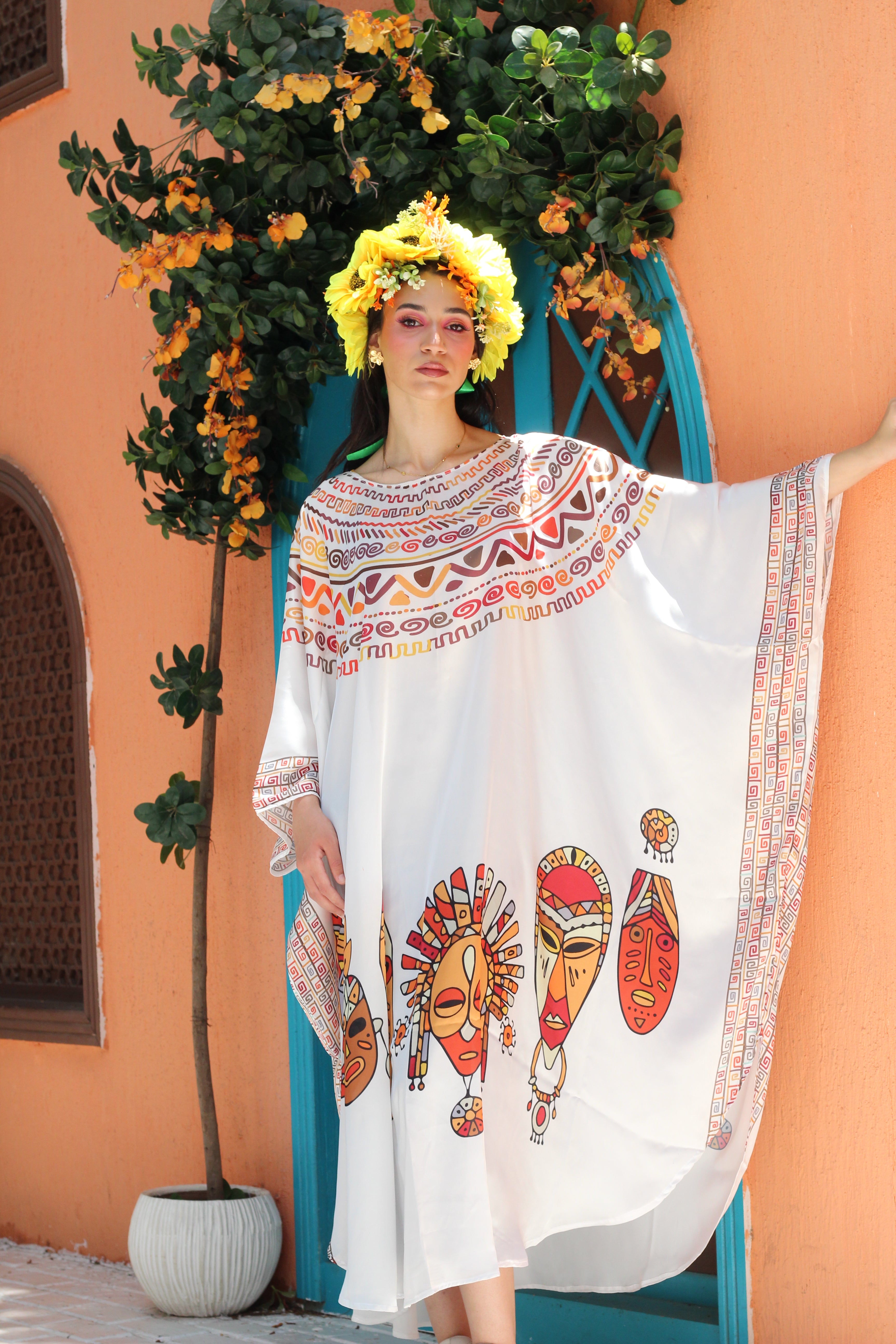White African Loose Dress