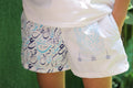 White Arabic Blue Trunks