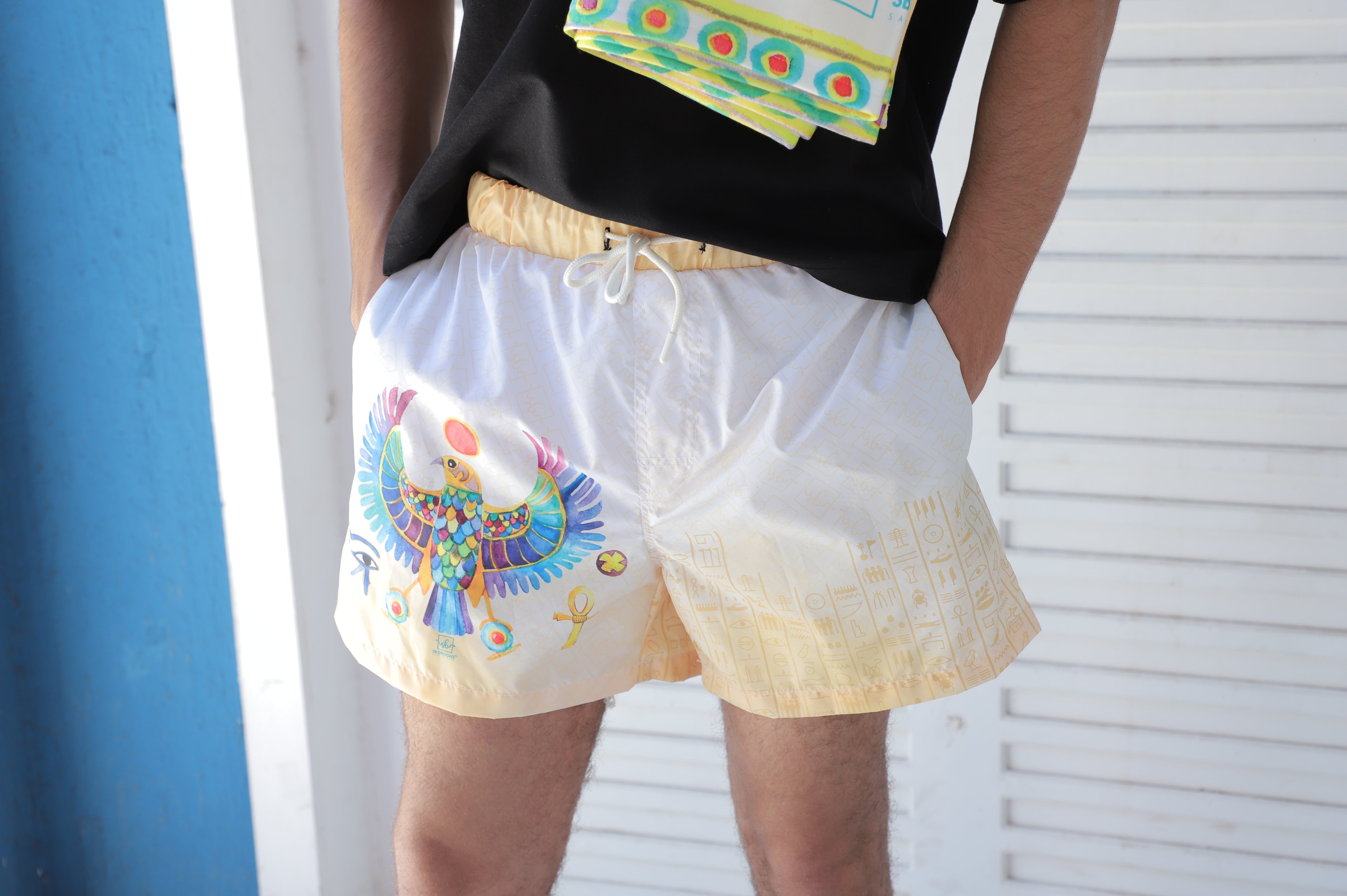 Cream Pharaonic Eagle Trunks