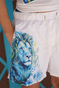 White Lion Blue Trunks