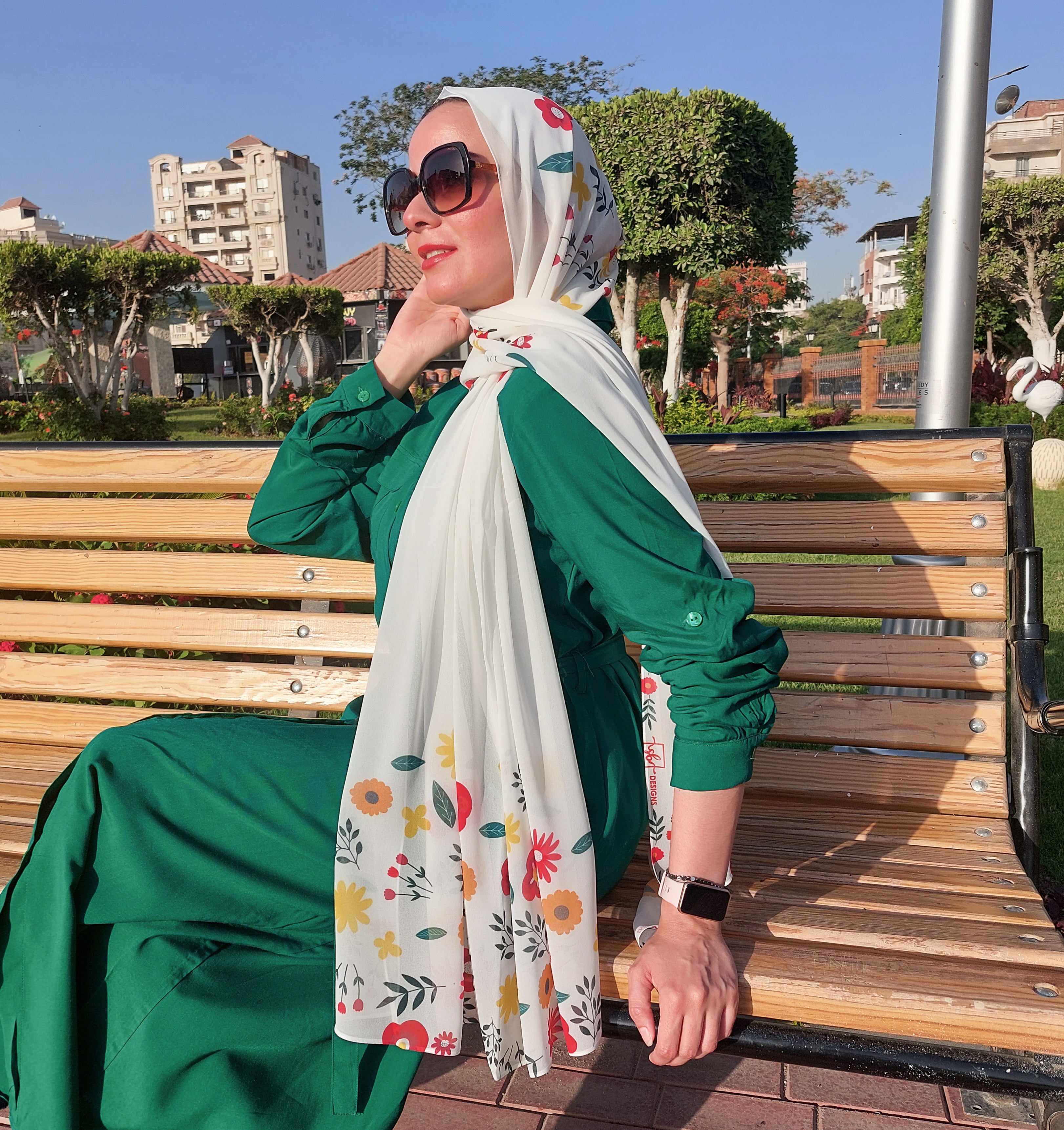 Spring Flowers Chiffon Scarf