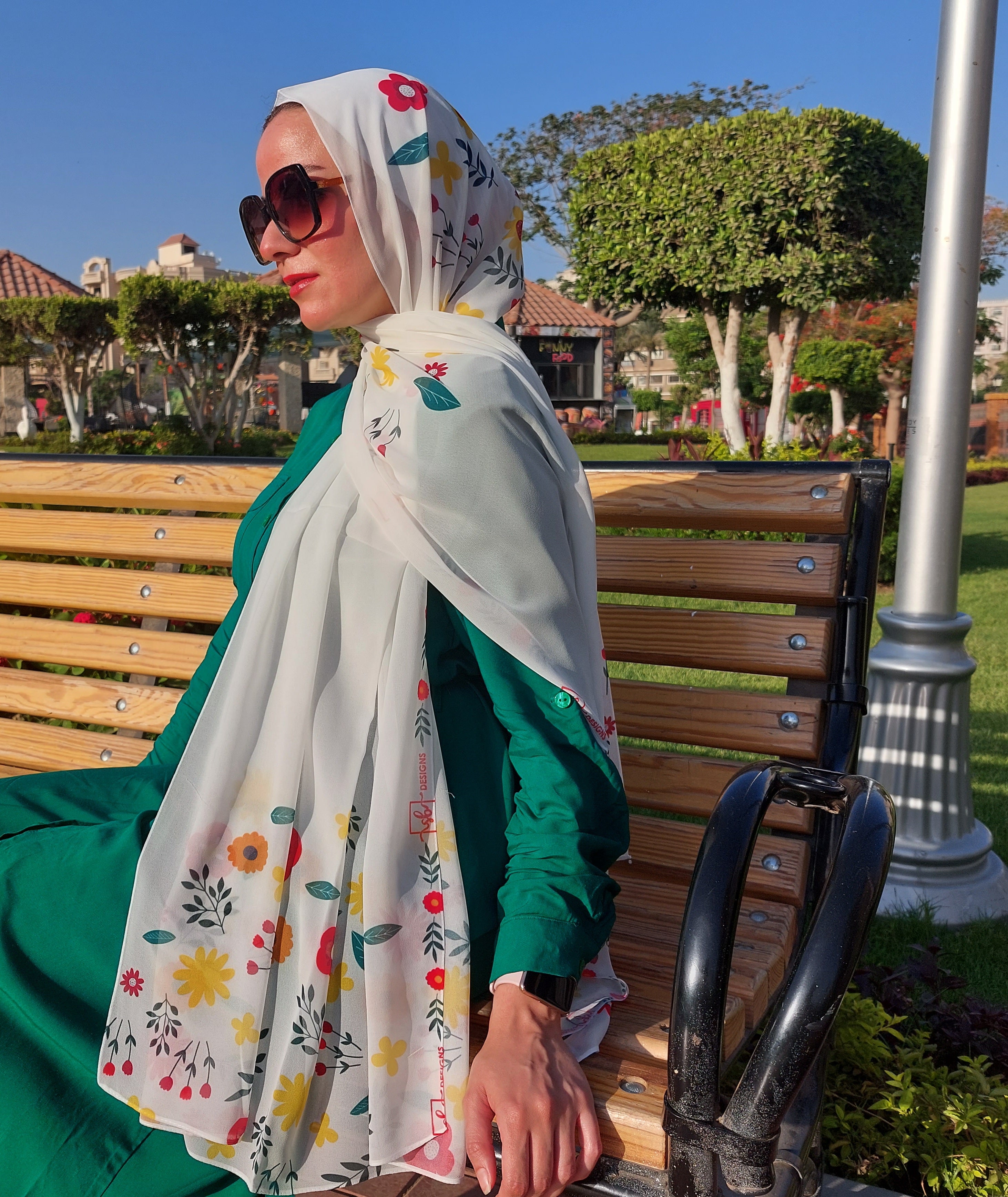 Spring Flowers Chiffon Scarf