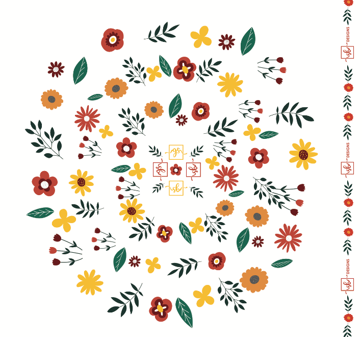 Spring Flowers Chiffon Scarf