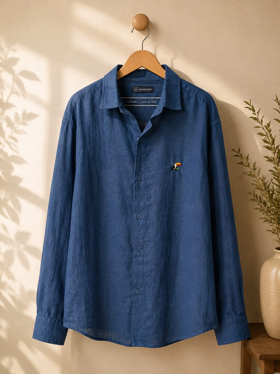 Royal Blue Linen Shirt