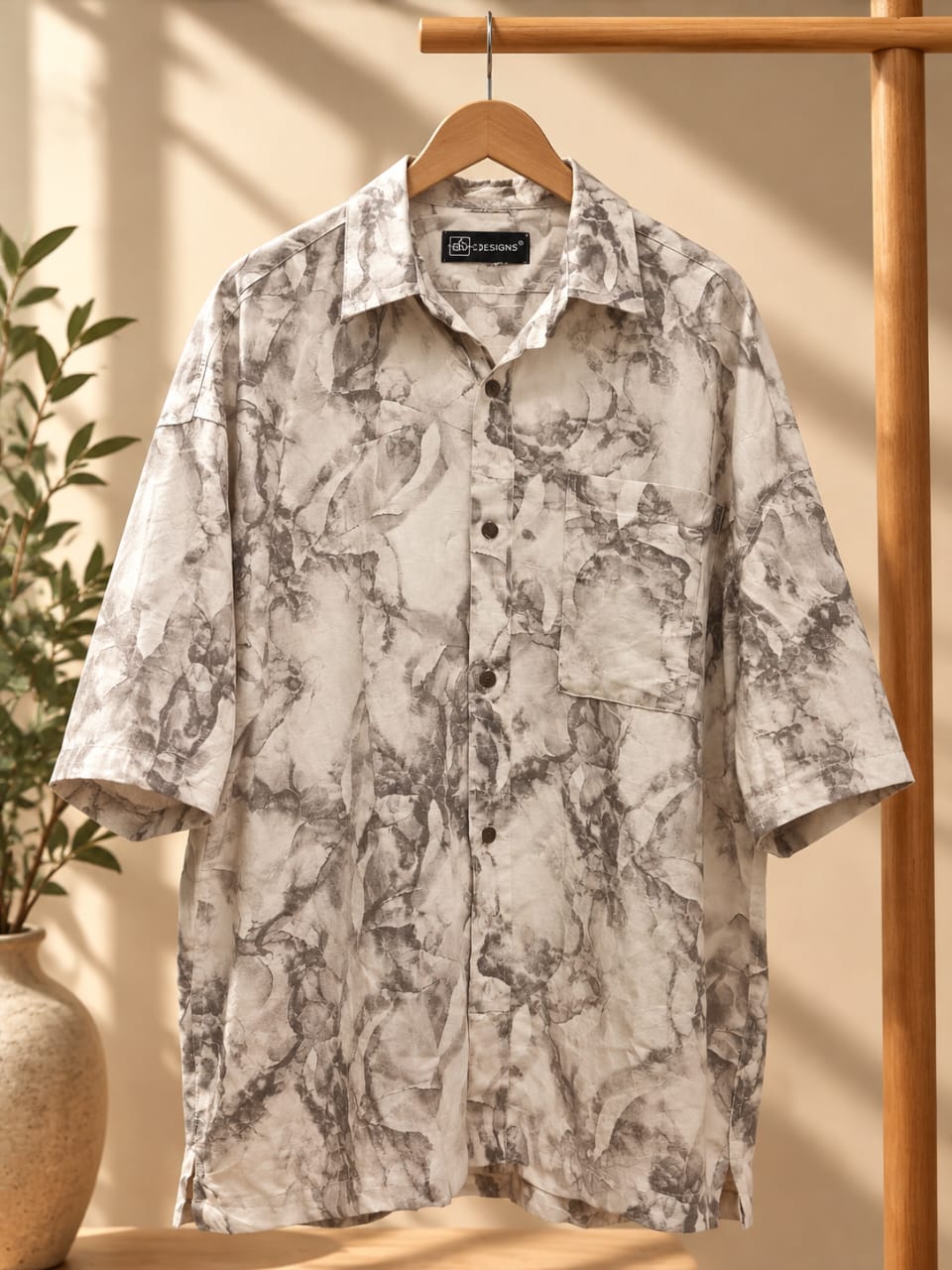 Ethereal Marble Linen Shirt