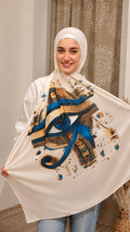 Horas Gold Eye Chiffon Scarf