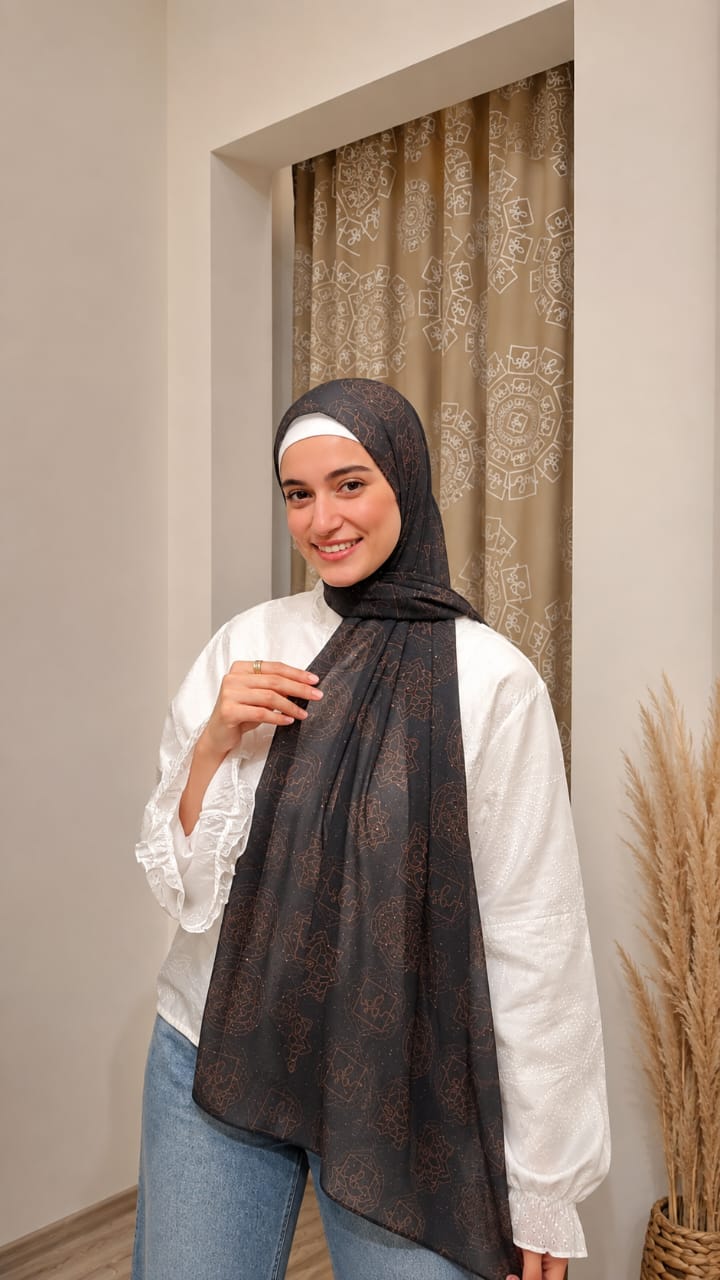 Brown SB Chiffon Scarf