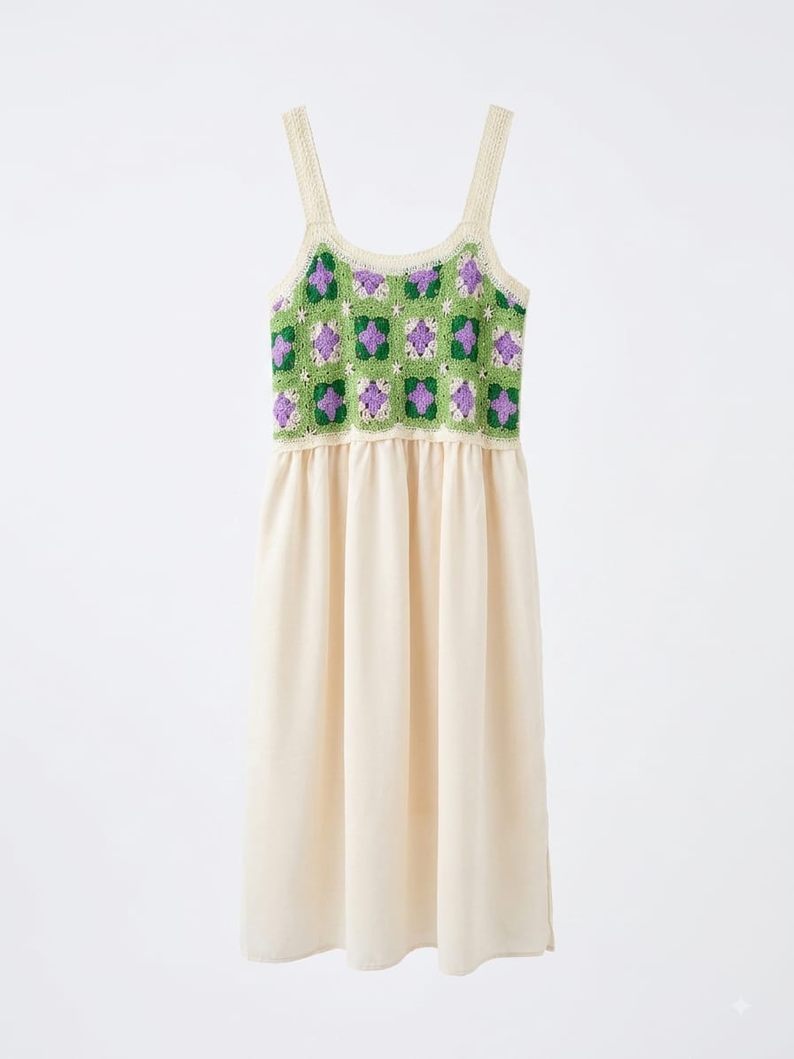 Green Crochet Dress