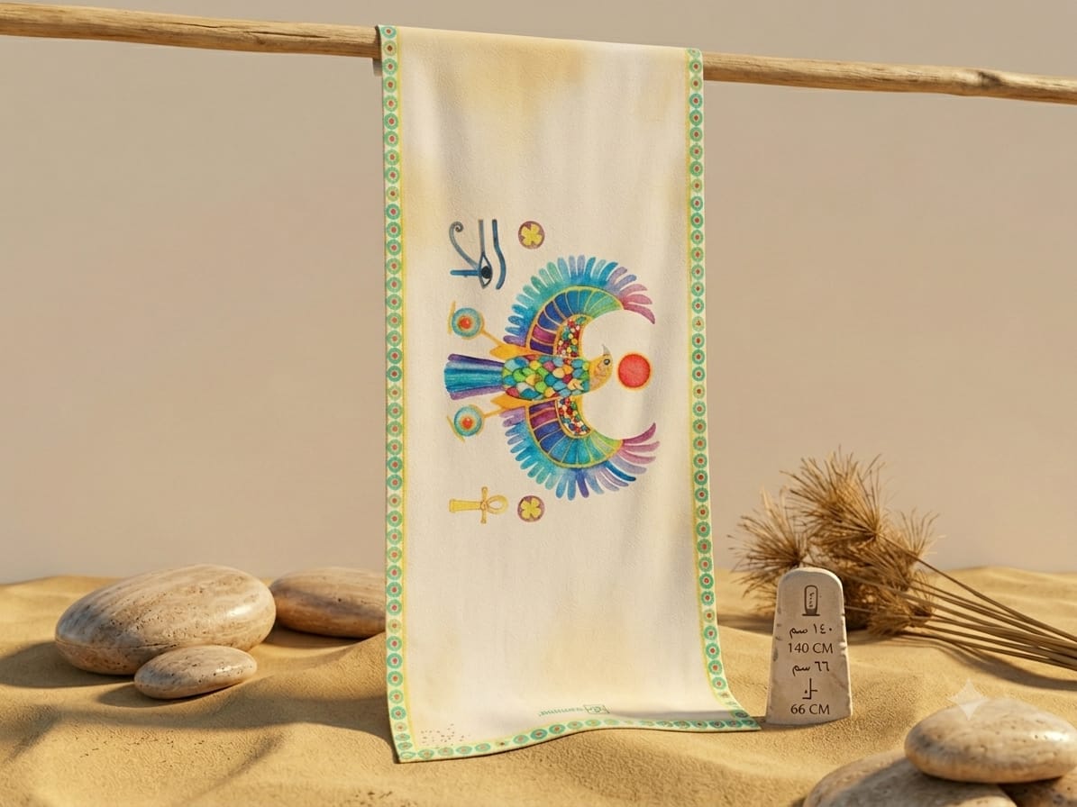 Cream Pharaonic Eagle Towel