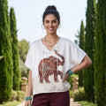 Loose Blouse Brown elephant