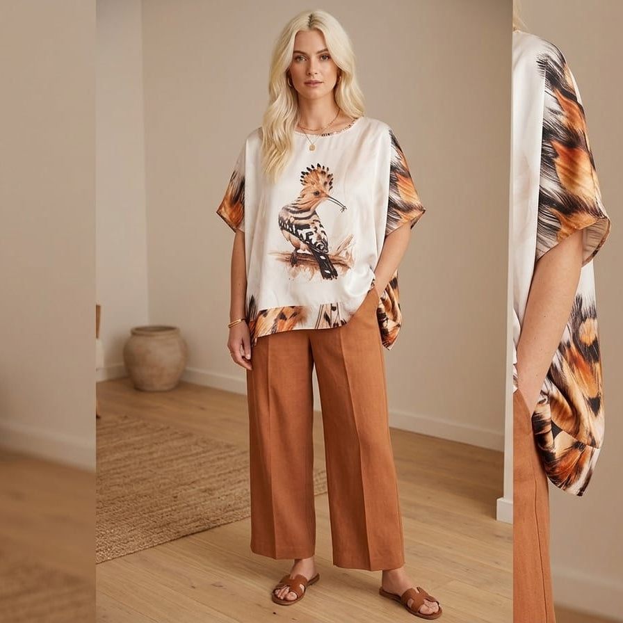 Loose Blouse Brown Hoopoe
