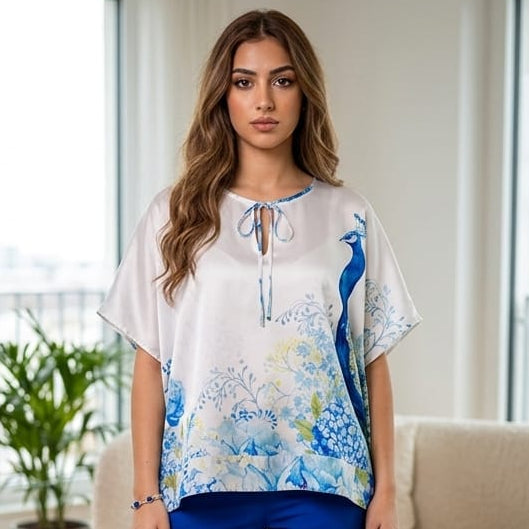 Loose Blouse Blue Peacock