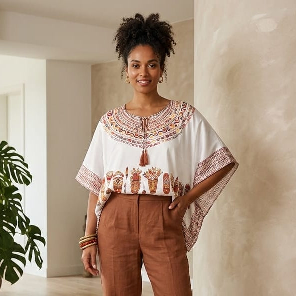 Loose blouse White African