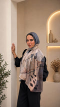 Brown Playing Cards Cotton Feel Scarf