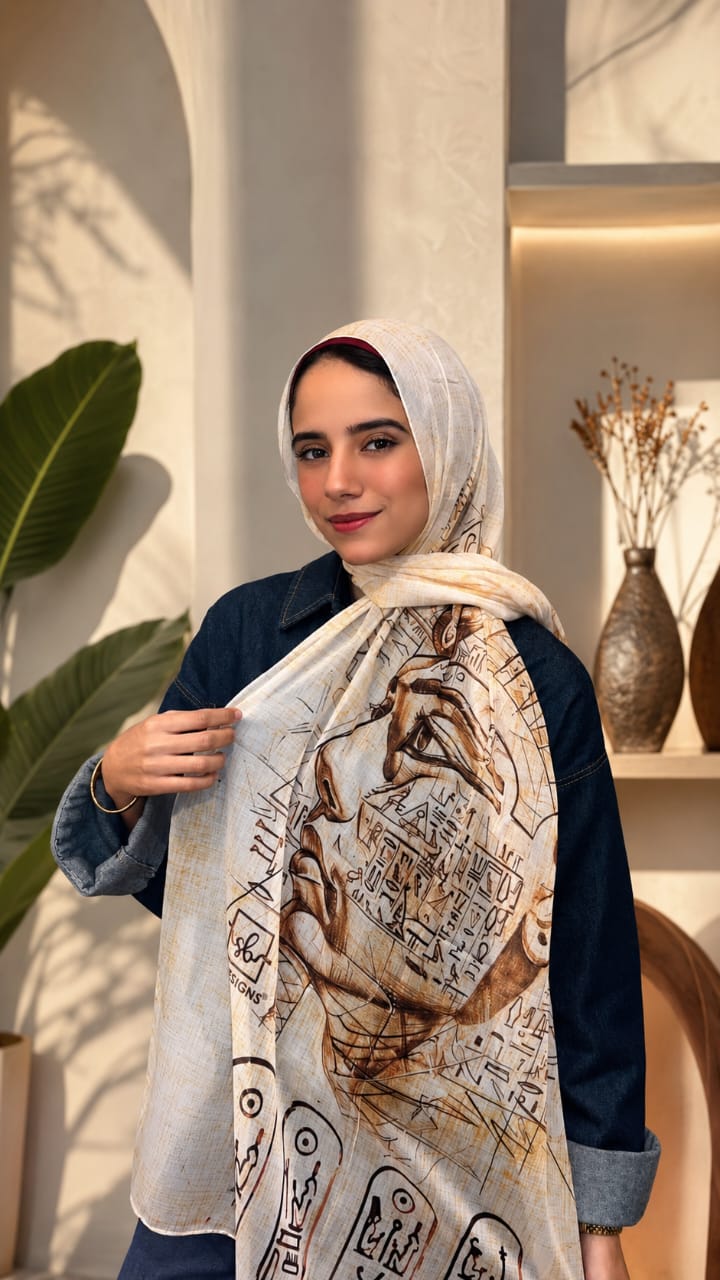 Light Beige Papyrus Cotton Feel Scarf