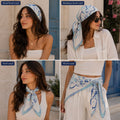 Blue Arabic Scarf Satin