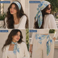 White Peacock Scarf Satin