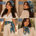 Blue Starry Night Scarf Satin