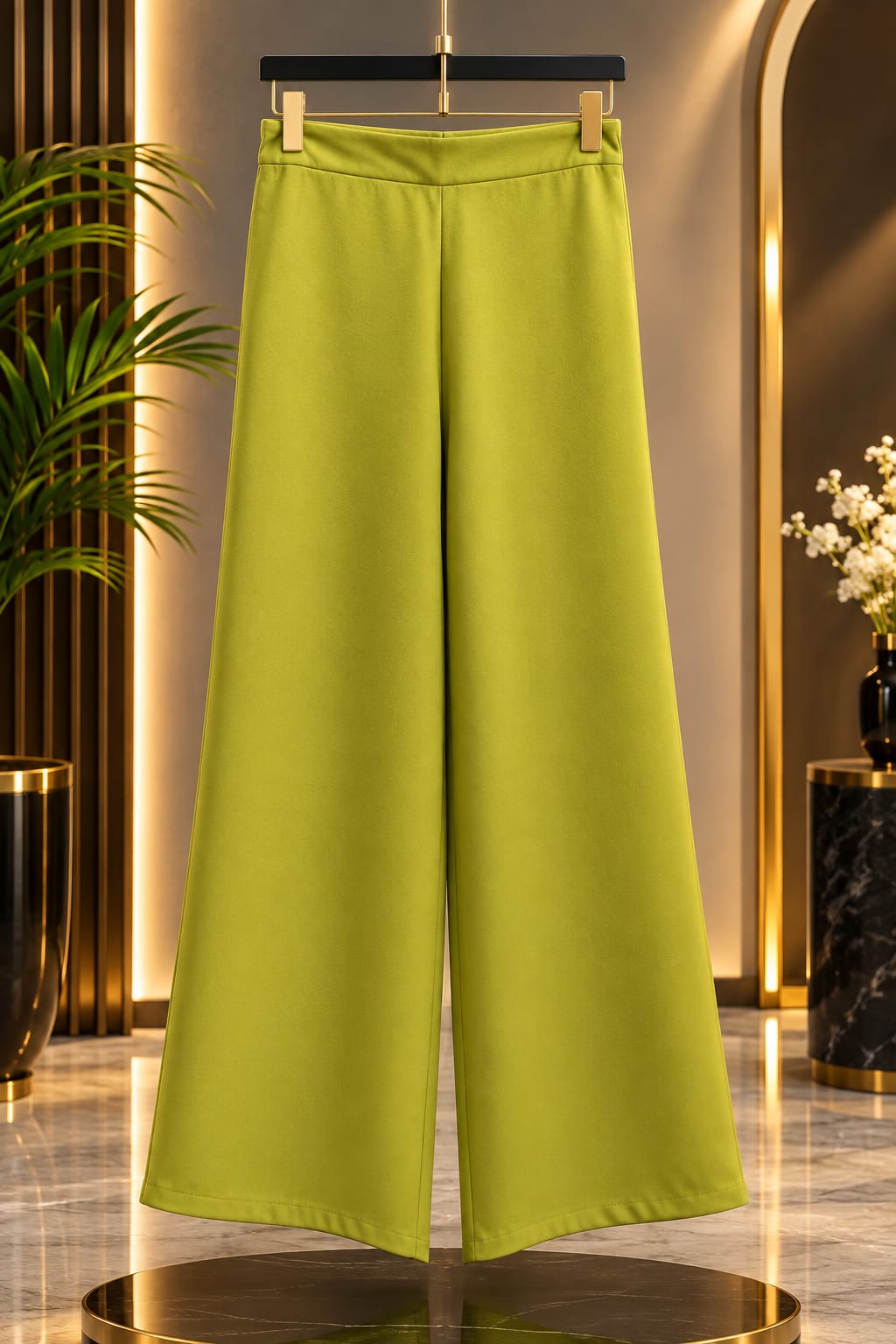 Lime Yellow classic wide leg