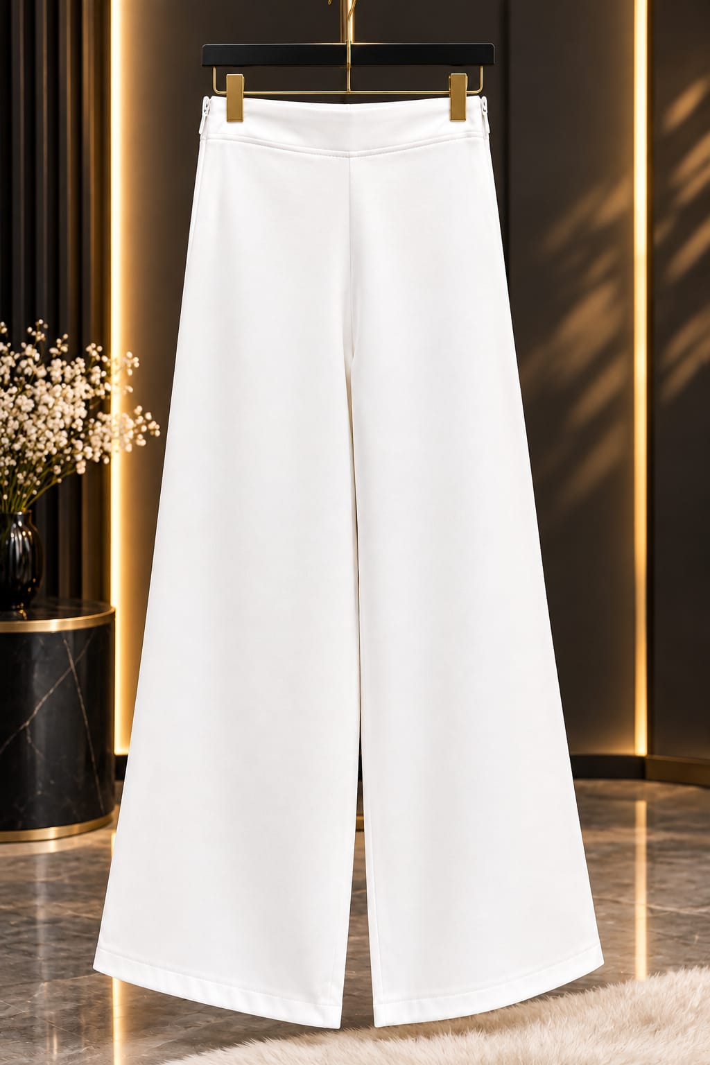 White classic wide leg