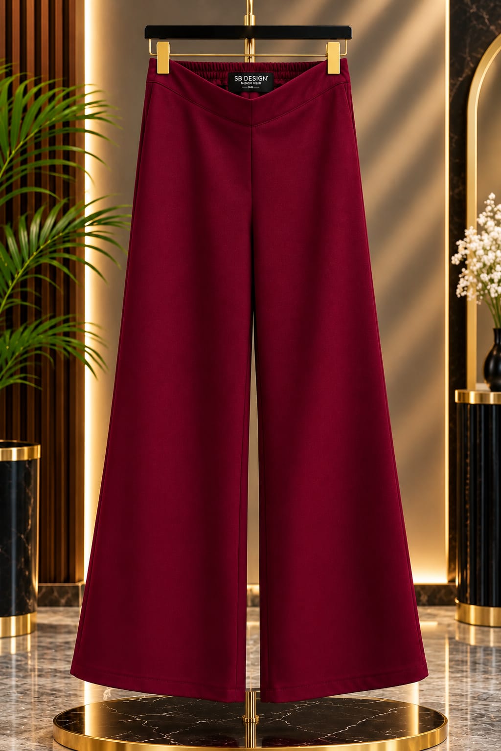 Burgundy classic wide leg