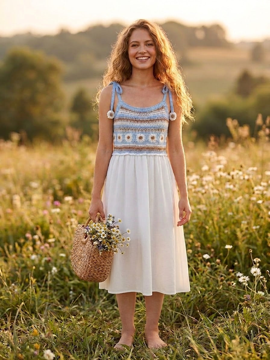 Baby Blue Crochet Dress