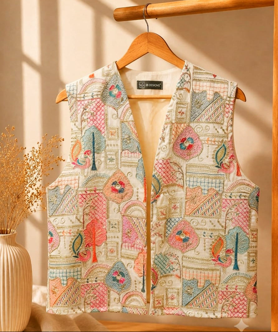 Serma Colored Embroidery Vest