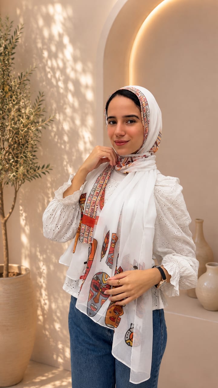White African Cotton Feel Scarf