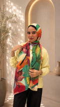 Colorful Flowers Abstract Cotton Feel Scarf