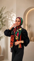 Orange Picasso Cotton Feel Scarf