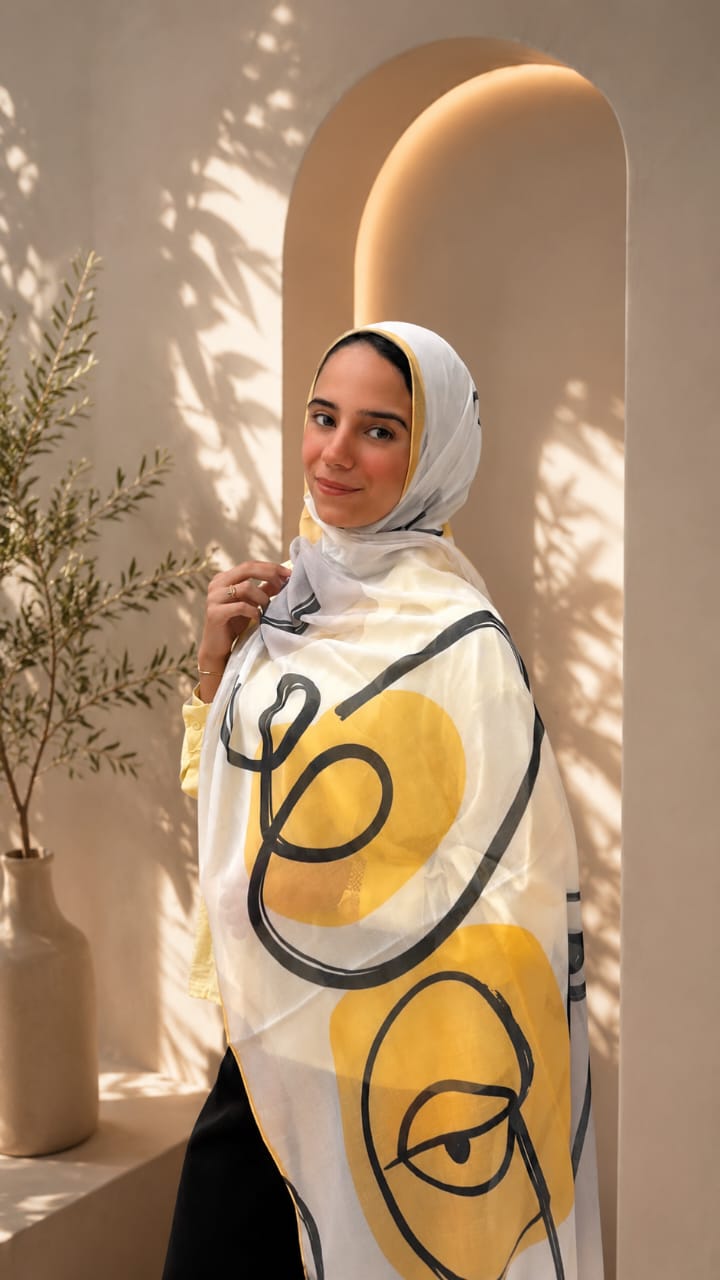 Yellow Howa We Heya Cotton Feel Scarf