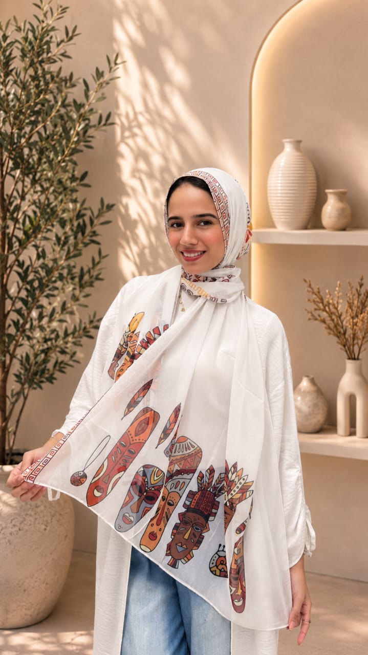 White African Cotton Feel Scarf