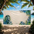 White Lion Blue Towel