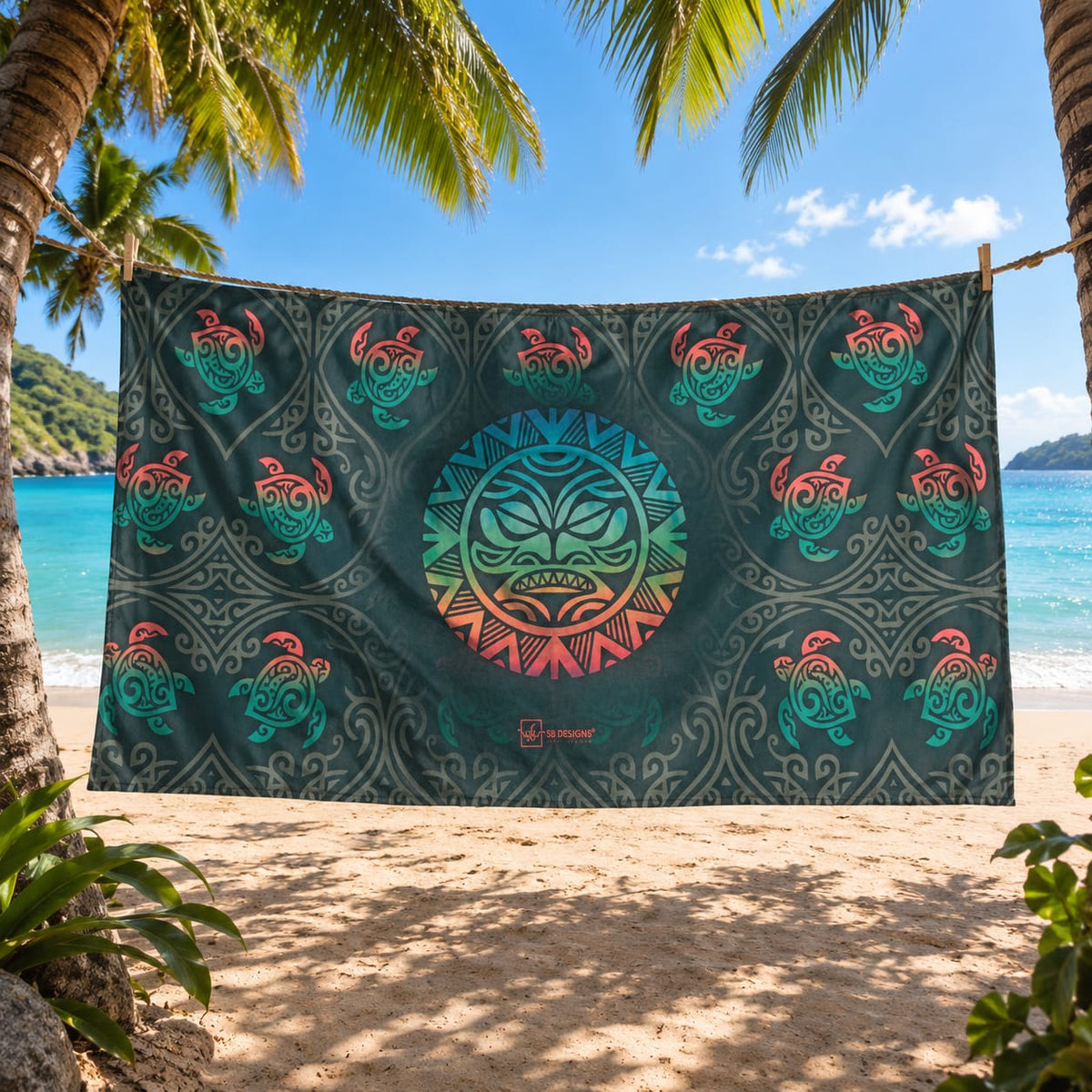 Dark Blue Mouri Rainbow Towel