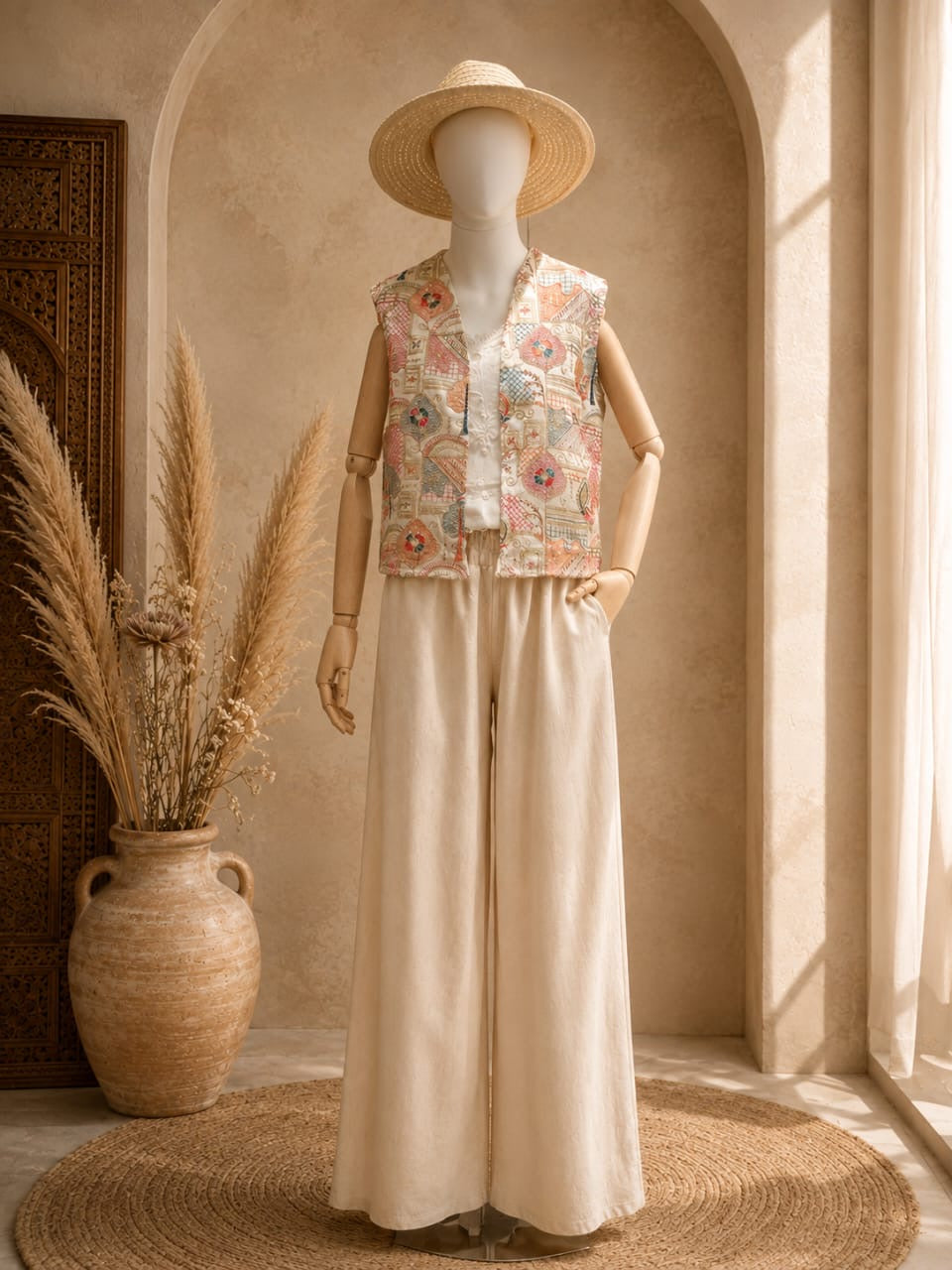 Serma Colored Embroidery Vest
